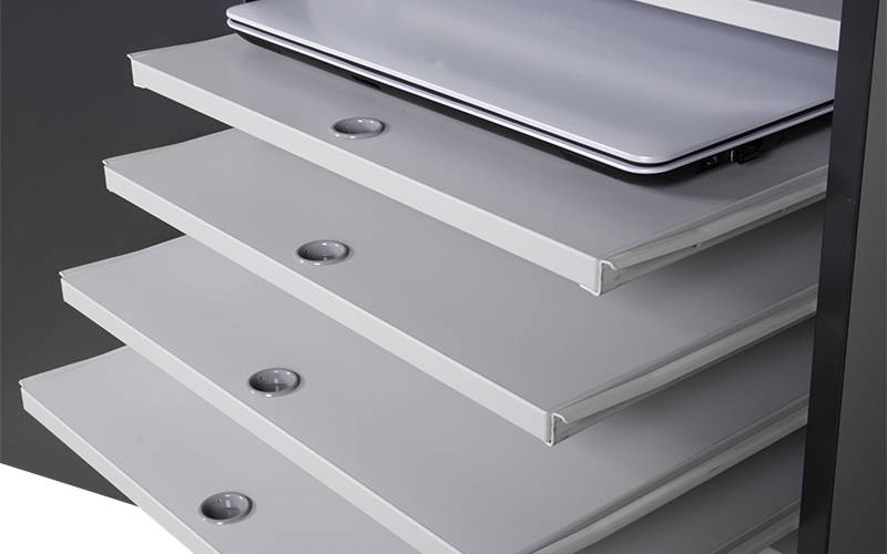 Notebookwagen Details - ausziehbare Schubladen