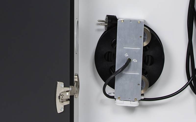 Notebookwagen Details - Kabeltrommel