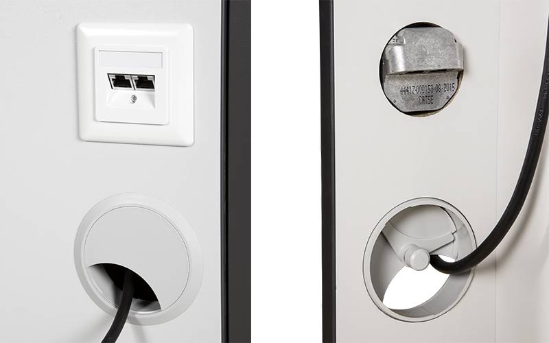 Notebookwagen Details - Netzwerkanschlussdose RJ45