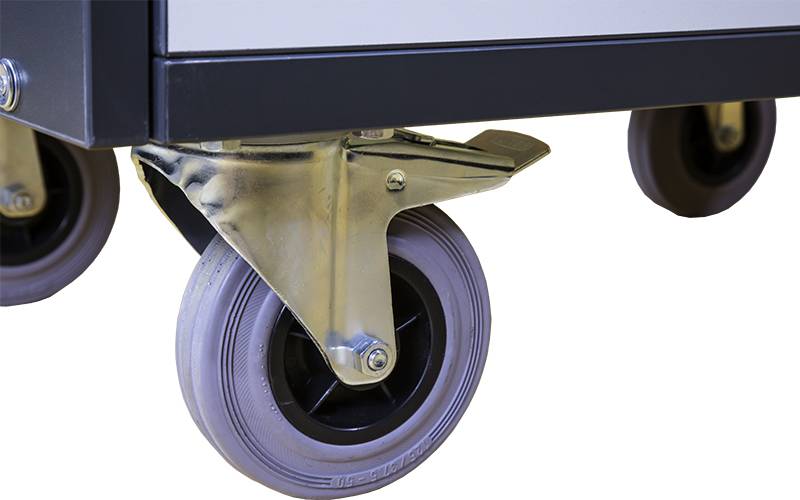 Notebookwagen Details - Vollgummiräder